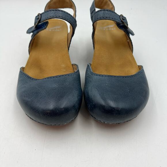 Dansko Tiffani Blue Leather Heeled Sandal - Picture 3 of 8